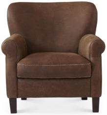 Brown Italian Leather Arm Chair