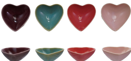 Stoneware Heart Shaped Dish, 4 Colors