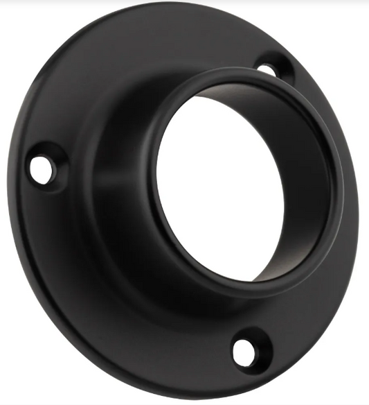 Matte Black Closed Screw-In Mounting Bracket for 1-5/16" Round Closet Rods