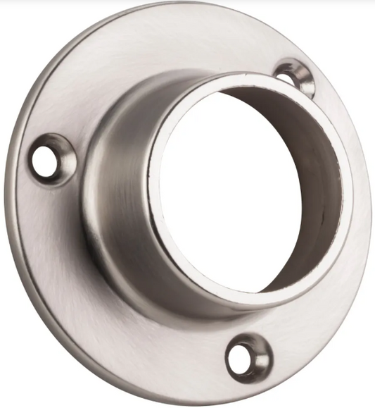 Satin Nickel Closed Screw-in Mounting Bracket for 1 5/16" Round Closet Rod