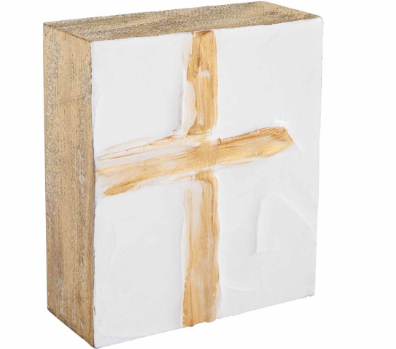 Gold Square Cross Plaque