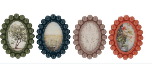Resin Ball Photo Frame Magnet- holds 2"x3" photo