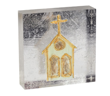 Church Acrylic Gold & Silver Plaque