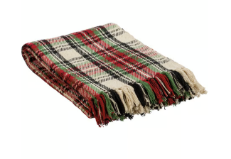 Throw Cream Plaid