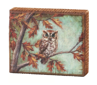 Fall Owl Block Sign