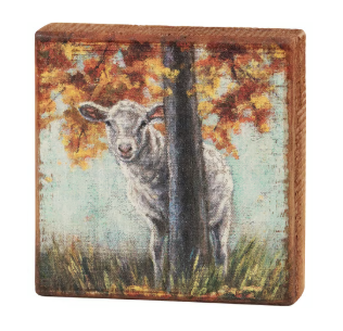 Fall Sheep Block Sign