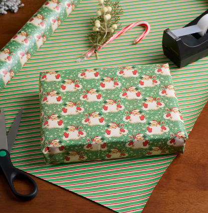 Retro Santa Gift Wrap