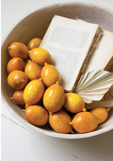 Hand-Carved Wooden Lemons