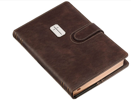 Man of God Espresso Brown Faux Leather Journal