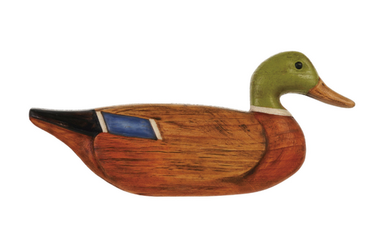 Hand-Painted Carved Wood Mallard Wall Decor