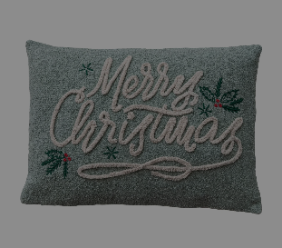 Woven Fabric  Lumbar Pillow with Chenille Embroidery and Cotton Back