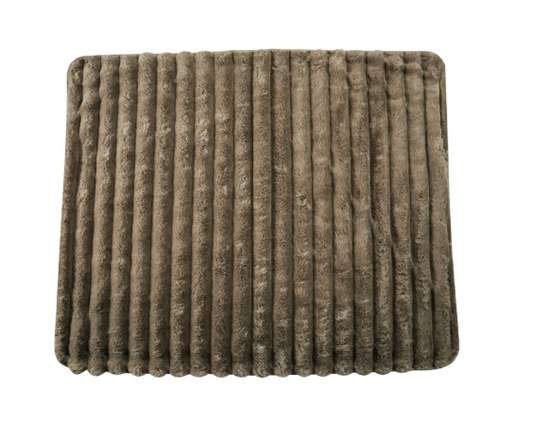 Faux Fur Ribbed Throw, Brown