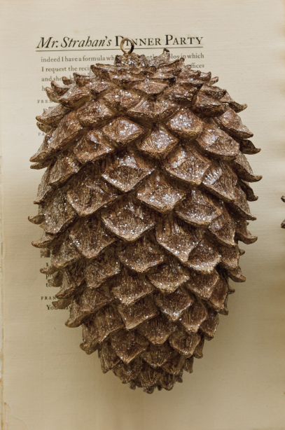 Large Resin Pinecone with Glitter, Brown