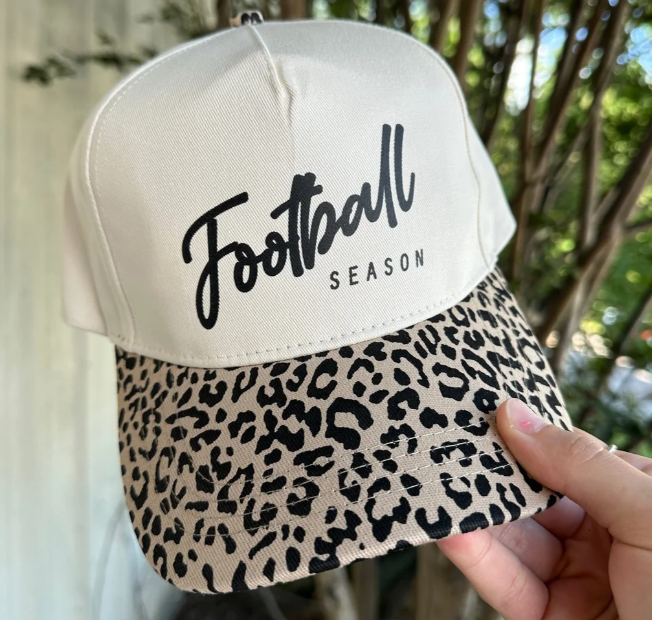 Football Season Washed Leopard Canvas Trucker