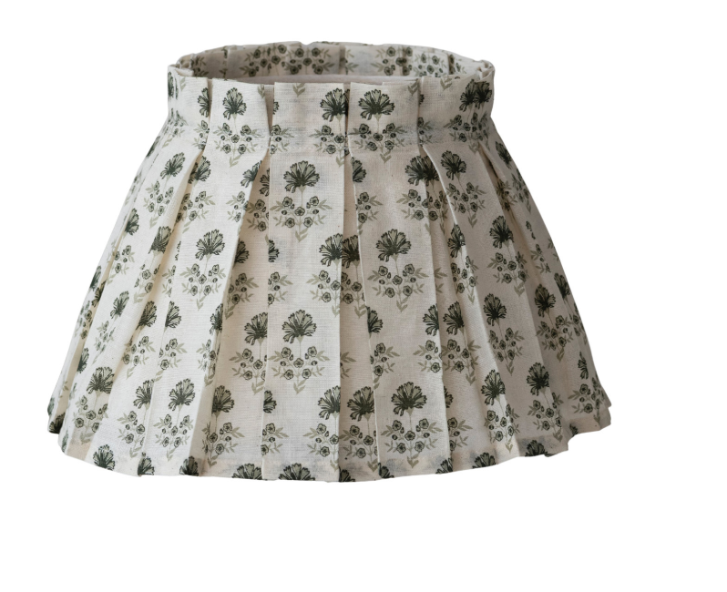 Cotton Blend Box Pleated Cip-on Lampshade w/ Removeable Cover