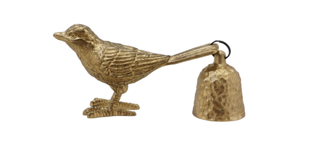 Pewter Bird Shaped Candle Sniffer, Antique Gold