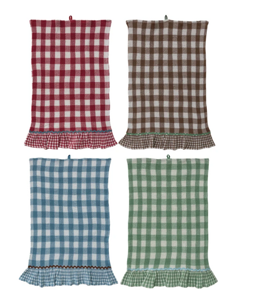 Woven Cotton Checked Tea Towels