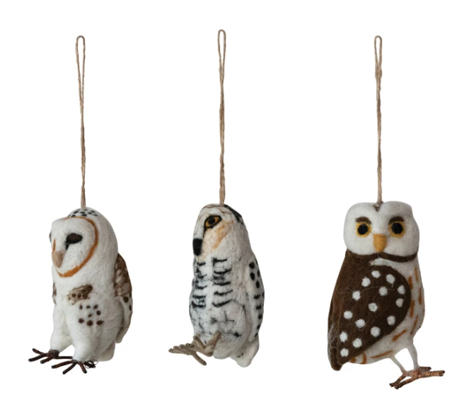 Handmade Wool Felt Ornament, 3 Styles