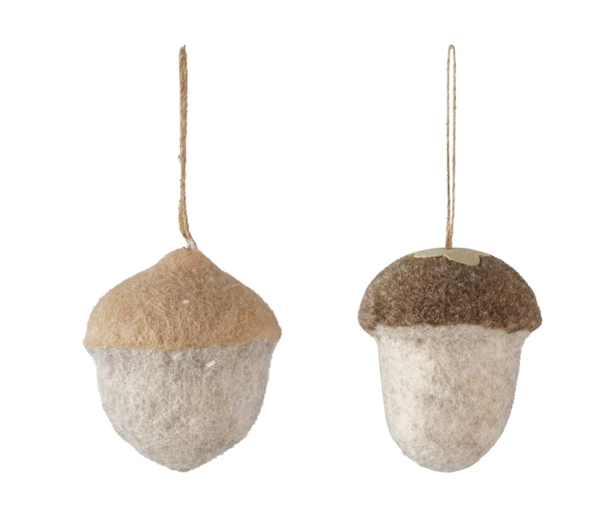 Felt Acorn Ornament, 2 Styles
