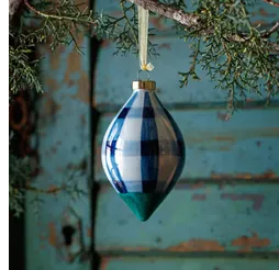 Blue & Green hand Painted Glass Ornament