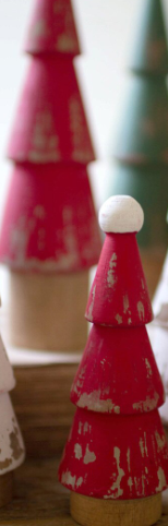Turned Wood Painted Christmas Trees