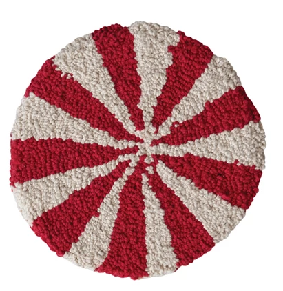 8" Round Cotton Tufted Candy Striped Trivet