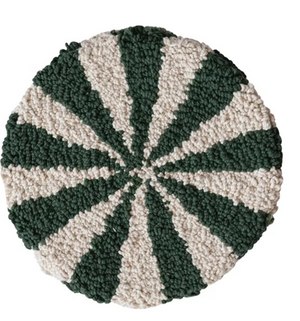8" Round Cotton Tufted Candy Striped Trivet