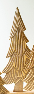 Carved Natural Mango Wood Christmas Trees