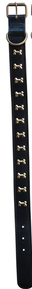 Leather Dog Collar w/ Metal Buckle Large