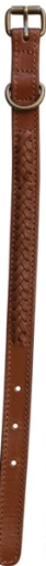 Braided Leather Dog Collar w/ Metal Buckle, 6 Colors, Extra Small