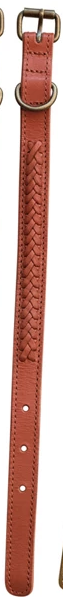 Braided Leather Dog Collar w/ Metal Buckle, 6 Colors, Extra Small