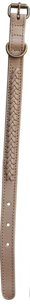 Braided Leather Dog Collar w/ Metal Buckle, 6 Colors, Extra Small