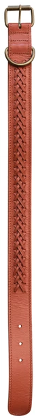 Braided Leather Dog Collar w/ Metal Buckle, 6 Colors, Large