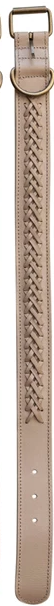 Braided Leather Dog Collar w/ Metal Buckle, 6 Colors, Large