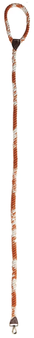 6' Braided Cotton Rope & Leather Dog Leash w/ Metal Clasp