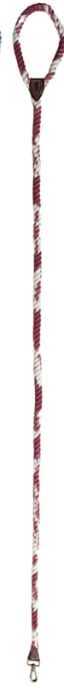 6' Braided Cotton Rope & Leather Dog Leash w/ Metal Clasp