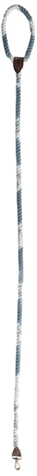 6' Braided Cotton Rope & Leather Dog Leash w/ Metal Clasp