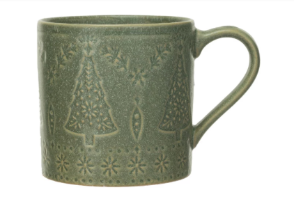16 oz. Debossed Christmas Stoneware Mug