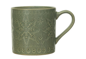 16 oz. Debossed Christmas Stoneware Mug