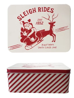 Decorative Metal Boxes with Vintage Holiday Images on Lids 3 sizes