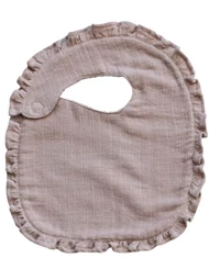 Cotton Double Cloth Baby Bib w/ Terry Back & Ruffles, 6 Colors