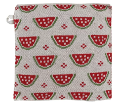 Cotton Knit Dish Cloth with Fruit Pattern