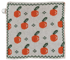 Cotton Knit Dish Cloth with Fruit Pattern