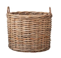 Woven Rattan Basket w/ Handles