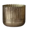 Metal Ribbed Planter with Scalloped Rim