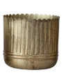 Metal Ribbed Planter with Scalloped Rim