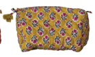 Quilted Cotton Voile Zip Pouch with Pockets