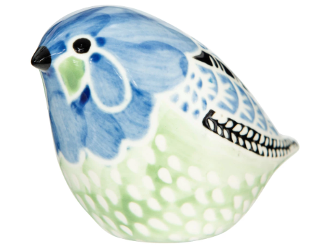 Hand-Painted Stoneware Bird