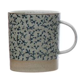 Hand-Stamped Stoneware Mug