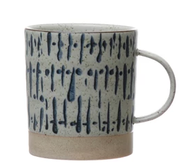 Hand-Stamped Stoneware Mug